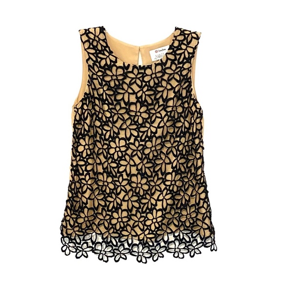 Lela Rose Neiman Marcus for Target Black Crochet Overlay Silk Blend Blouse Sz S - Picture 2 of 9